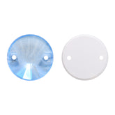 Electric Neon Light Blue Rivoli Shape High Quality Glass Sew-on Rhinestones WholesaleRhinestone